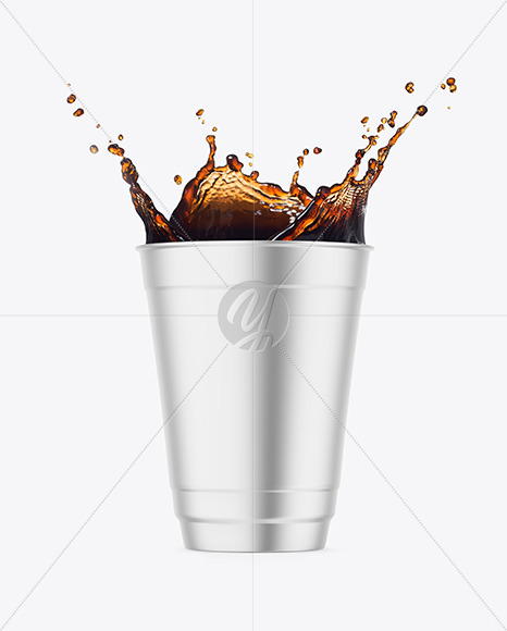 Metallized Cup w/ Coffee Splash Mockup