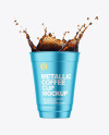 Metallized Cup w/ Coffee Splash Mockup