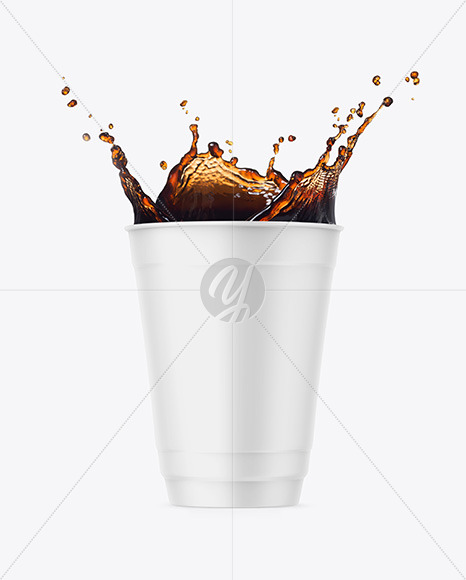 Matte Cup w/ Coffee Splash Mockup