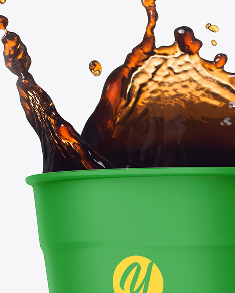 Matte Cup w/ Coffee Splash Mockup