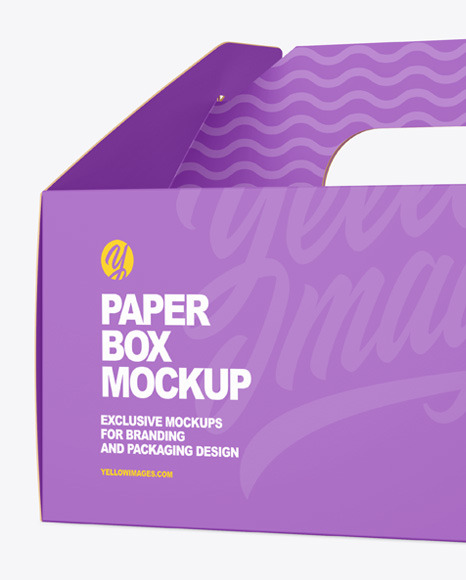 Paper Box w/ Handle Mockup