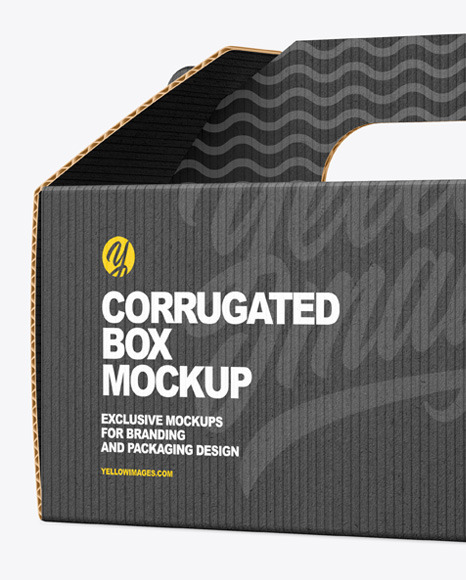 Corrugated Box w/ Handle Mockup