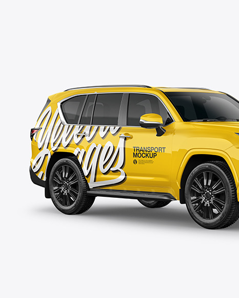 Full-size Luxury SUV Mockup - Back Half Side View