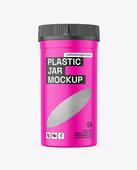 Matte Plastic Jar Mockup - 250ml+Matte+Plastic+Jar+Mockup+In+Jar+Mockups+On+Yellow+Images