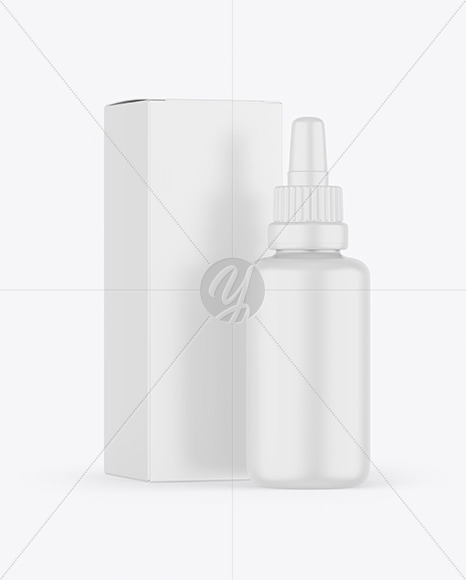 Matte Plastic Dropper Bottle & Box Mockup