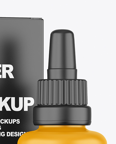 Matte Plastic Dropper Bottle & Box Mockup