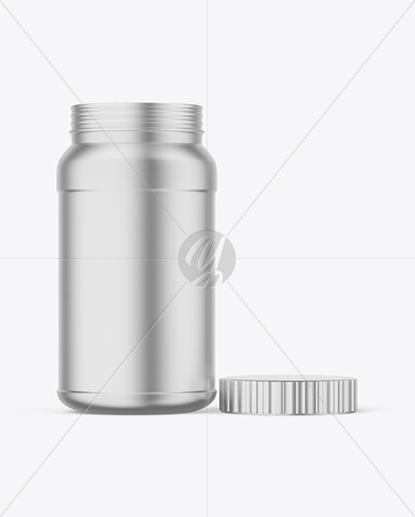 Opened Metallic Jar Mockup