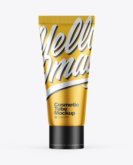 Matte Metallic Cosmetic Tube Mockup - Toothpaste tube mockup