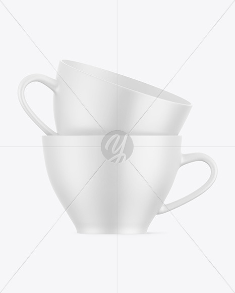 Two Matte Coffee Cups Mockup