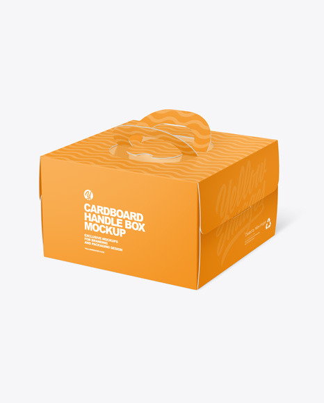 Cardboard Handle Box w/ Window Mockup