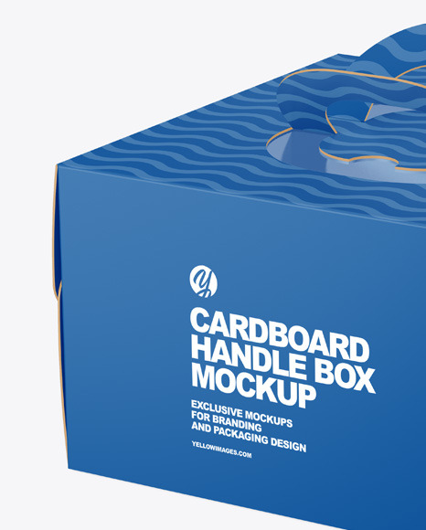 Cardboard Handle Box w/ Window Mockup