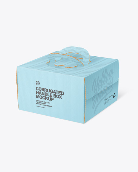 Corrugated Handle Box w/ Window Mockup