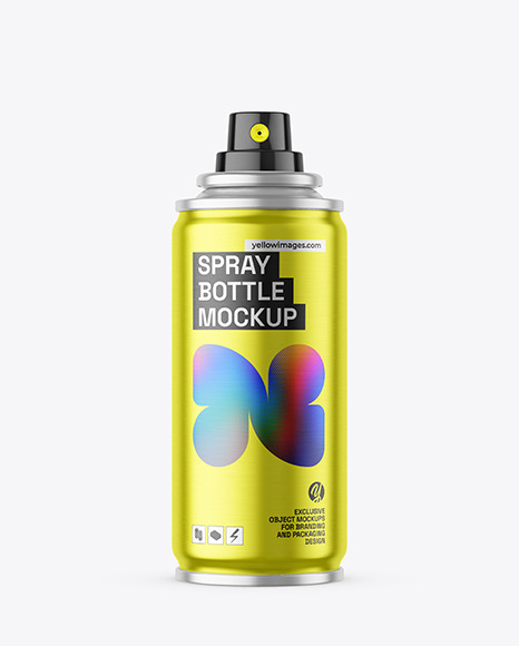 Metallic Spray Bottle Mockup