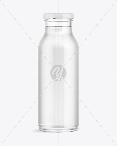 200ml Clear Glass Water Bottle Mockup