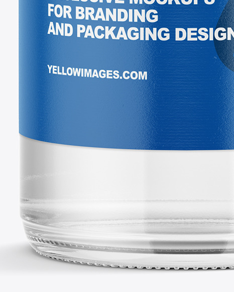 200ml Clear Glass Water Bottle Mockup