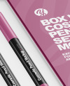 Box with Cosmetic Pencil Set Mockup