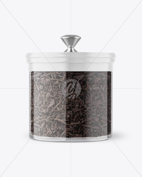 Glass Jar With Tea Mockup