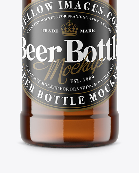 Amber Beer Bottle Mockup