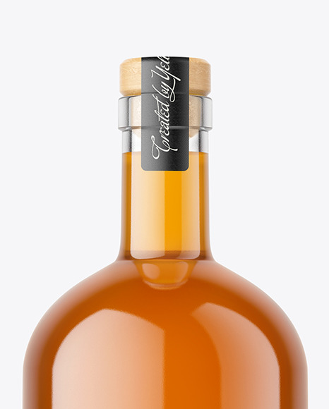 Clear Glass Whiskey Bottle Mockup