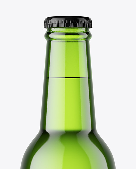 Green Beer Bottle Mockup