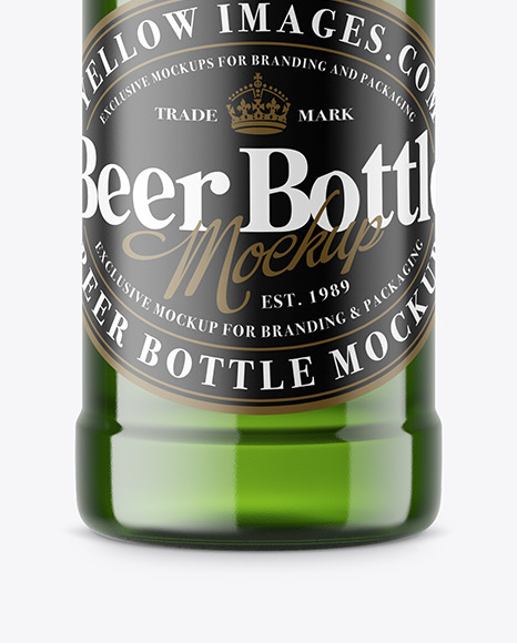 Green Beer Bottle Mockup