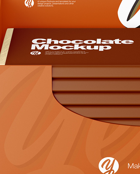 Display Box With Chocolate Bars Mockup