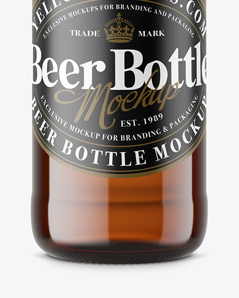 Amber Beer Bottle Mockup