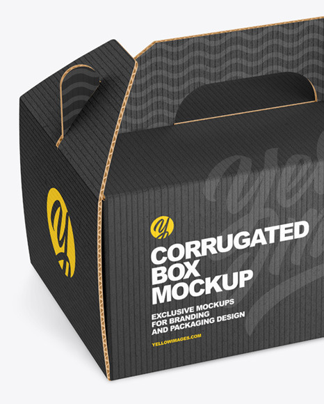 Corrugated Box w/ Handle Mockup