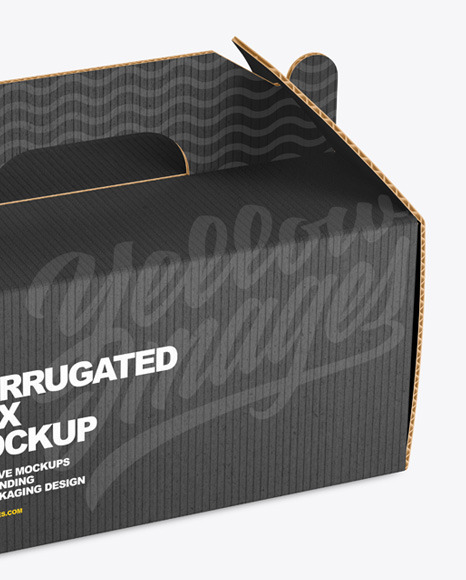 Corrugated Box w/ Handle Mockup