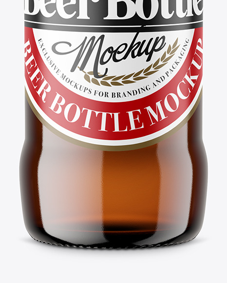 Amber Beer Bottle Mockup