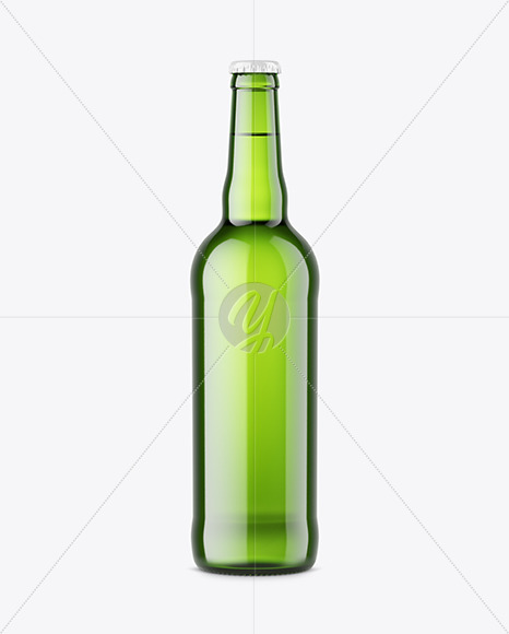 Green Beer Bottle Mockup