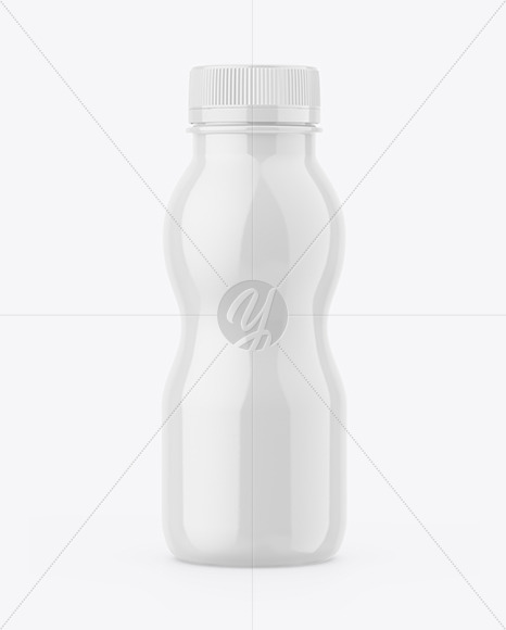 Glossy Plastic Yoghurt Bottle Mockup
