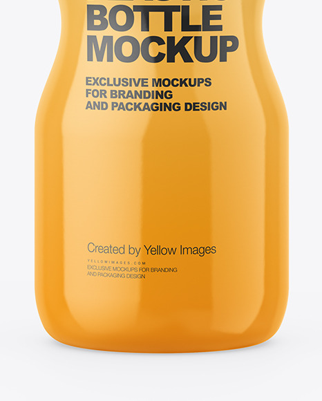 Glossy Plastic Yoghurt Bottle Mockup