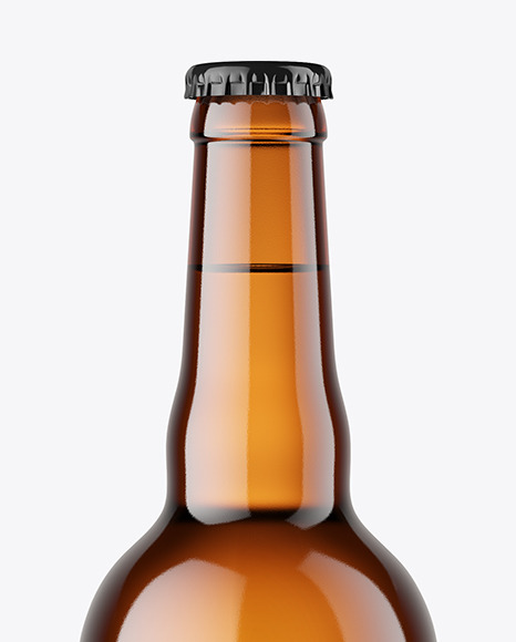 Amber Beer Bottle Mockup