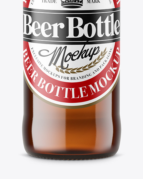 Amber Beer Bottle Mockup