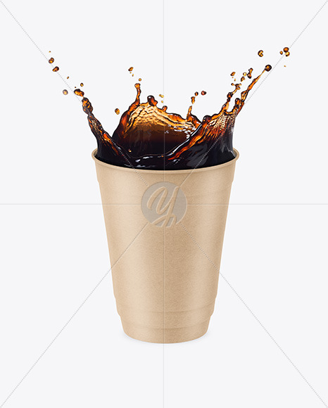 Kraft Cup w/ Coffee Splash Mockup