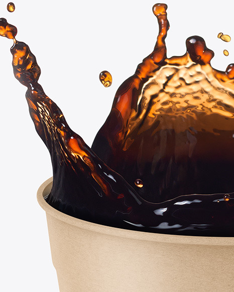 Kraft Cup w/ Coffee Splash Mockup