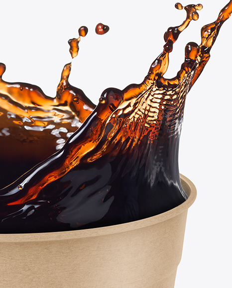 Kraft Cup w/ Coffee Splash Mockup