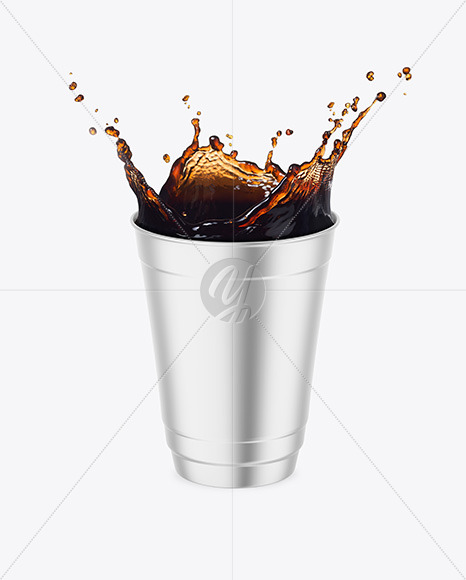 Metallized Cup w/ Coffee Splash Mockup