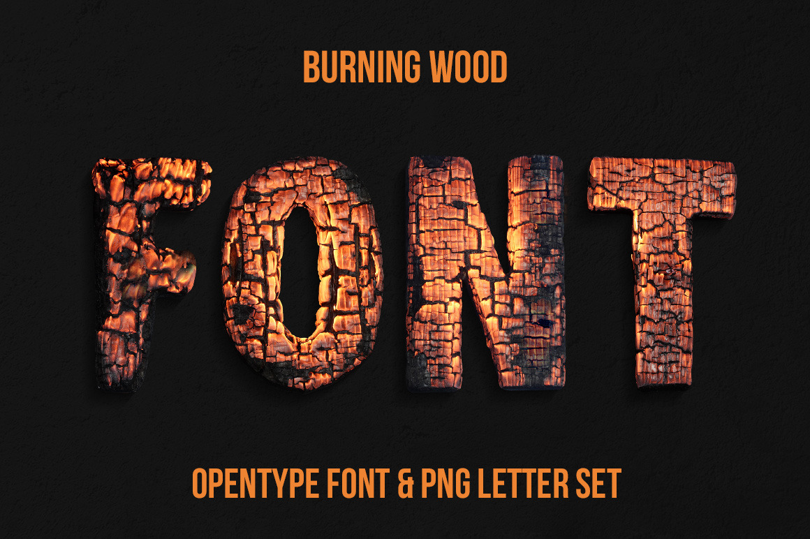 Burning Wood Font