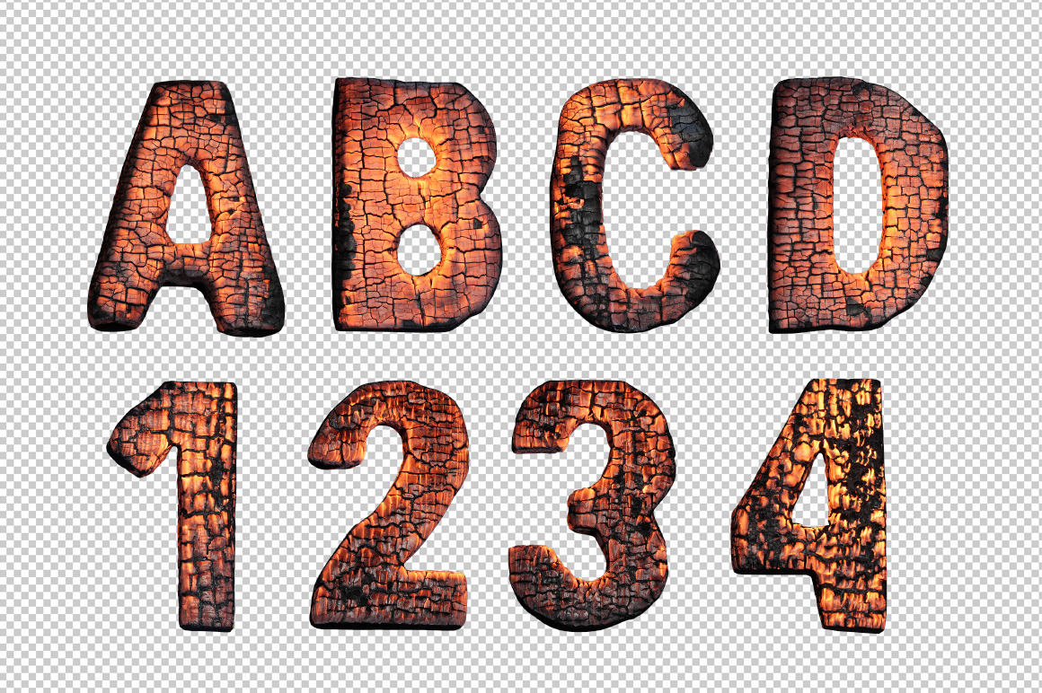 Burning Wood Font