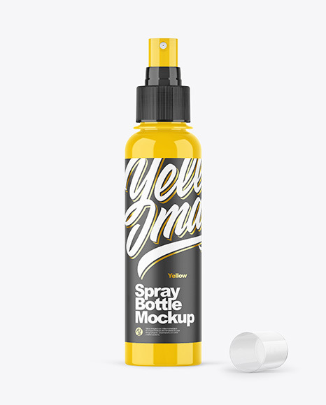 Glossy Spray Bottle Mockup