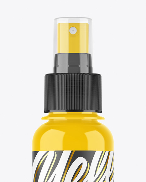 Glossy Spray Bottle Mockup