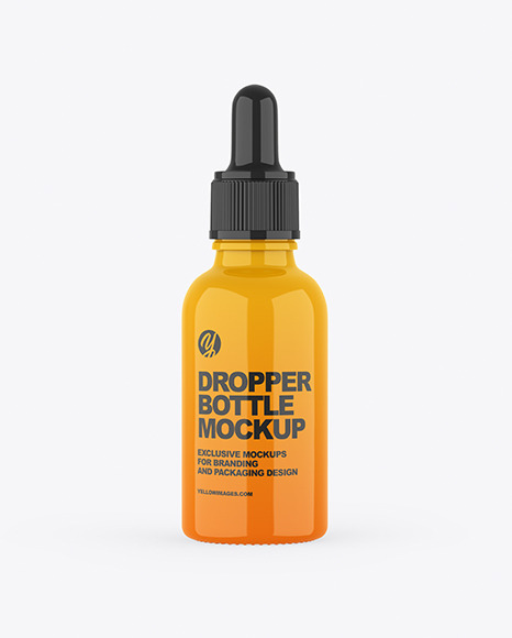 Glossy Dropper Bottle Mockup