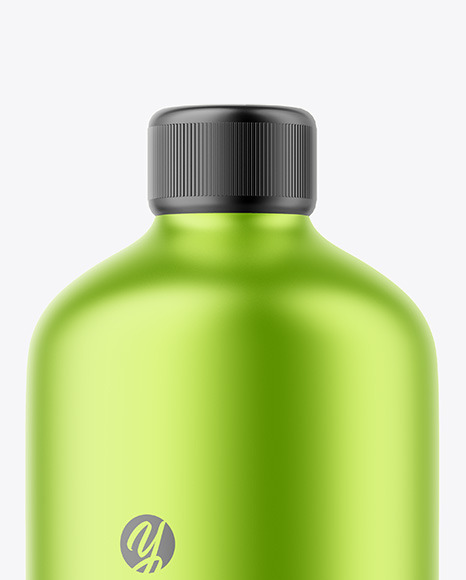 Metallic Milk Bottle Mockup