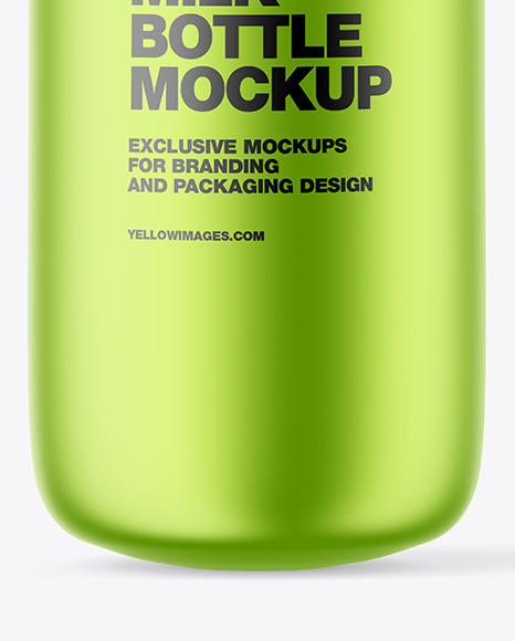 Metallic Milk Bottle Mockup