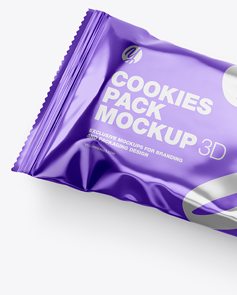 Cookies Metallic Package Mockup