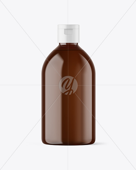 Amber Plastic Bottle Mockup
