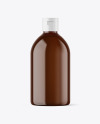Amber Plastic Bottle Mockup