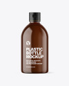 Amber Plastic Bottle Mockup